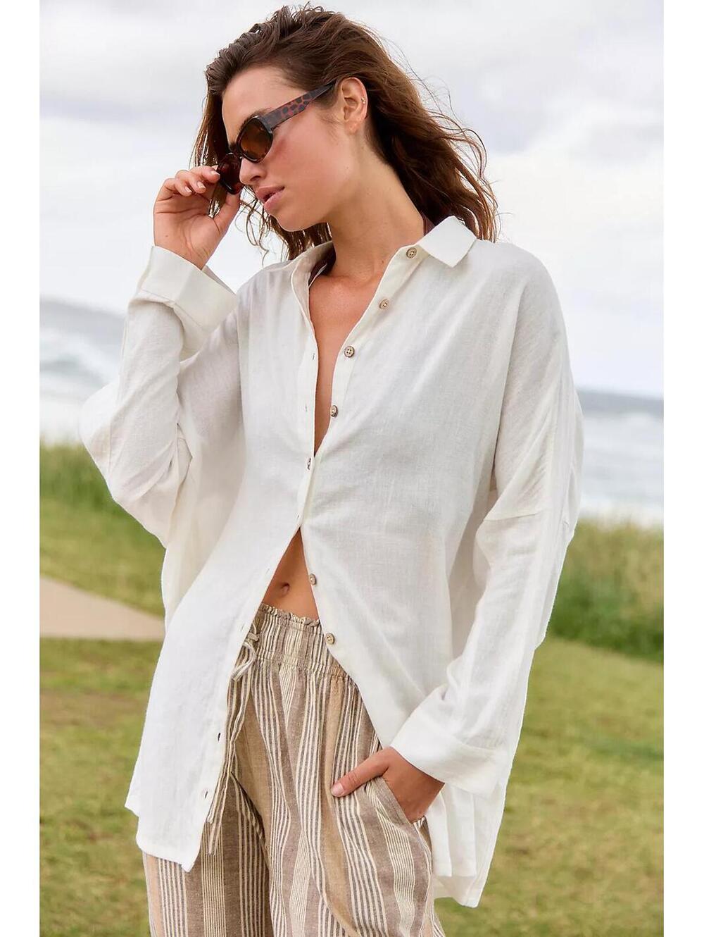 Nwt Free people Driftwell Linen Sarong Shirt
